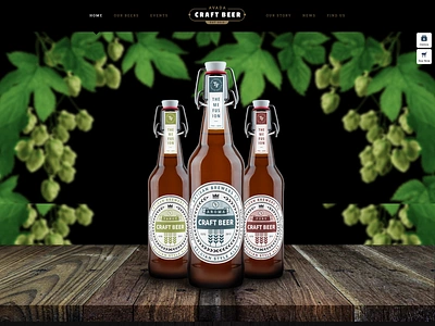 Craft Beer Website For WordPress Woo Commerce art branding icon illustration illustrator minimal typography ux web website