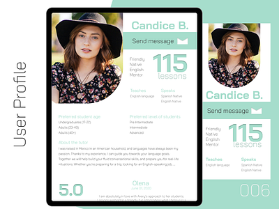 User Profile - Daily UI 006 006 daily ui daily ui challenge language app language learning language school