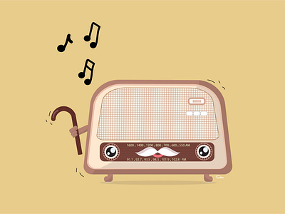 radio character digital illustration hellotober illustration illustrator inktober2020 radio