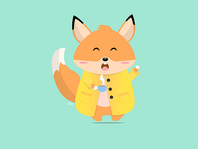 fox character digital illustration fox hellotober illustration illustrator inktober2020 painting