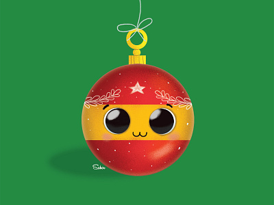 christmas tree ball character christmas tree christmas tree ball cute illustration digital art digital illustration photoshop