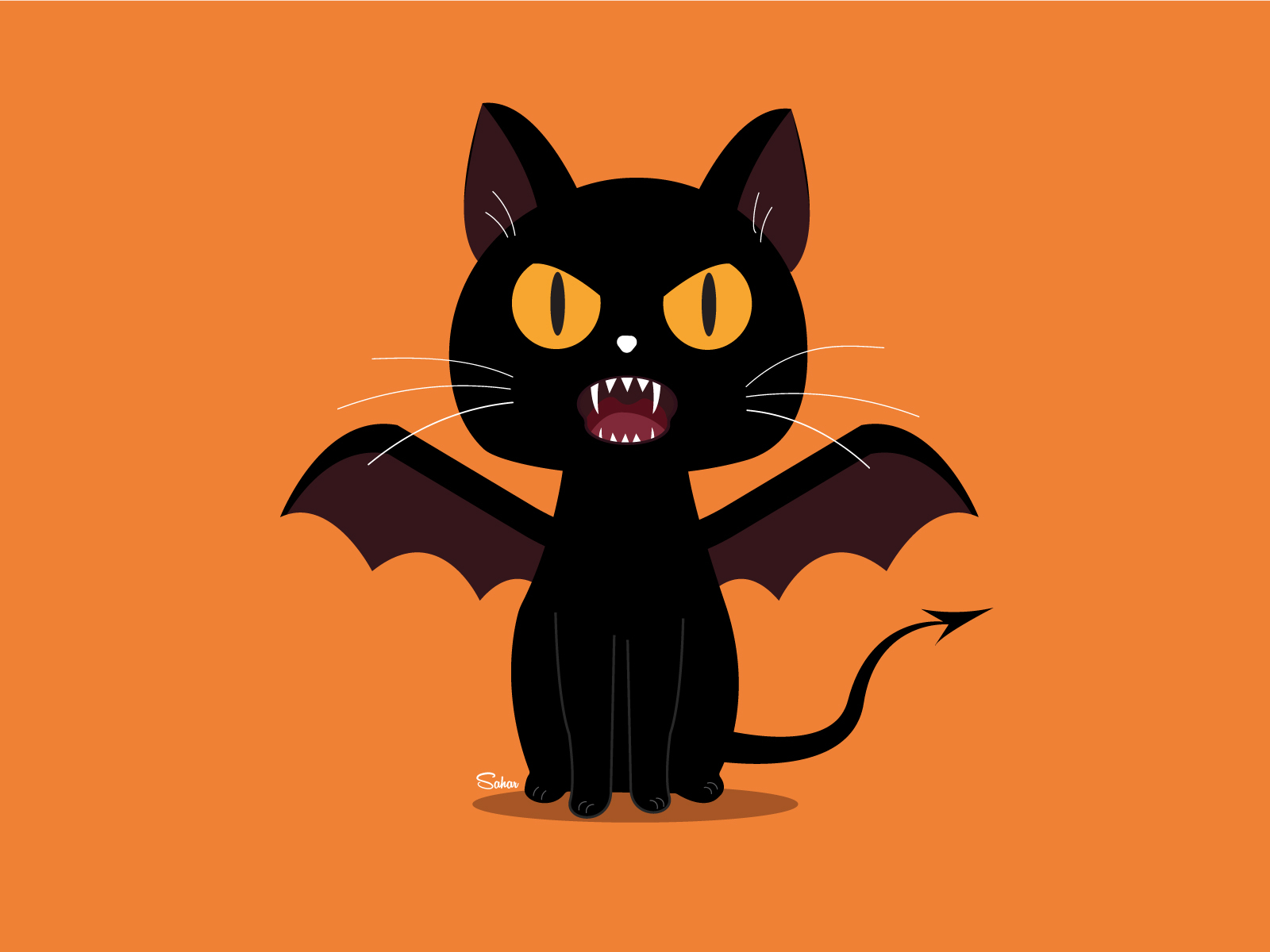 devil cat by Sahar Niksirat on Dribbble