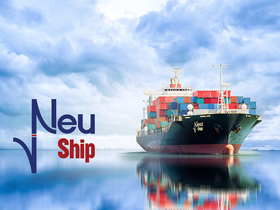 neu ship  freight transport logo