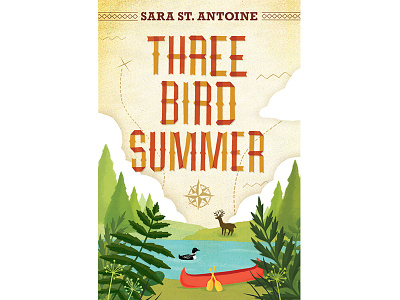 Three Bird Summer bookcover design illustration