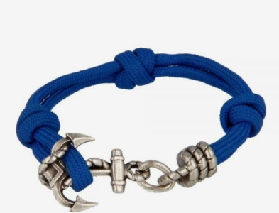Blue rope bracelet with anchor italian clothes online
