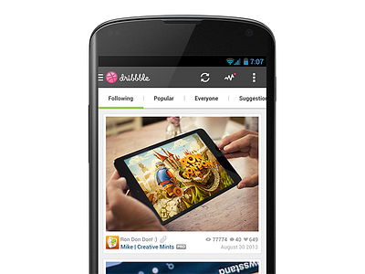 Dribbble Android Concept Cap1