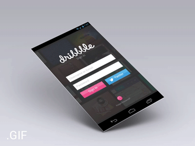 Dribbble app concept Sign In Cap2 android aniam animation app dribbble gif ui