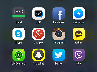 Social Apps icon redesign for ios 8 apps facebook flat google icon instagram ios 8 line skype