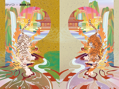 Chinese zodiac animal - Tiger behance design drawing dribbble graphic design illustration illustrator logo