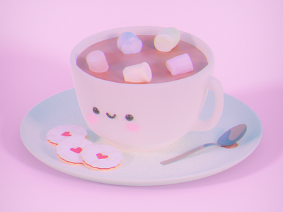 Chocolate & Cookies 3dart 3dartist 3dillustration 3dmodel 3dmodelling b3d blender blender3d blenderart blenderartist blendercycles blenderrender cuteart cyclesrender digitalart illustration render softart