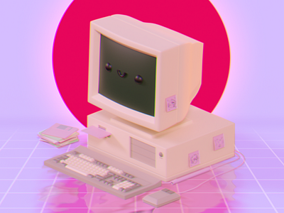 Vintage Computer 3d 3d artist 3d artwork 3dart 3dmodel b3d blender blender3d blendercycles cycles illustration render