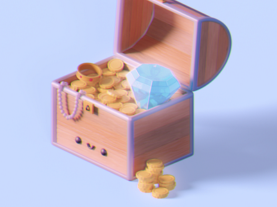 Treasure Chest 3dart 3dartist 3dmodel 3dmodelling b3d blender blender3d blendercycles cycles render