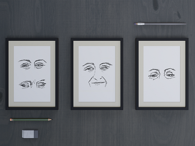 Sketches of the women's face