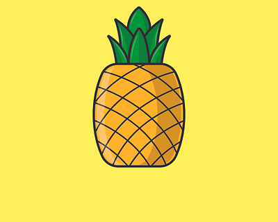pineapple design icon illustration minimal symbol vector