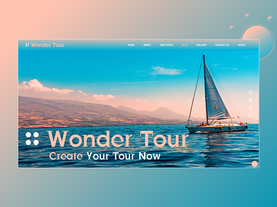 Wonder Tour Header - Redesign branding creative design minimal sea travel travel agency ui ux web webdesign website website design