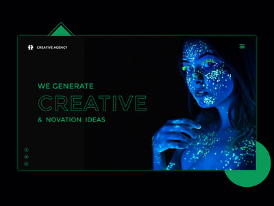 Creative Agency Header agency branding creative creativity design different graphic design green illustration interface minimal ui ux web website design