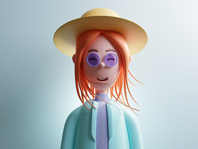 smiling woman - 3d character