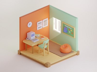 small office home office : 3d isometric