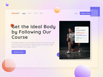 WarasFit | Glassmorphism android body course fitness glassmorphism health ios