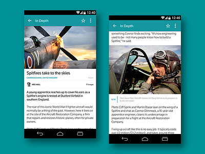 News Article android article image news text ui picture gallery