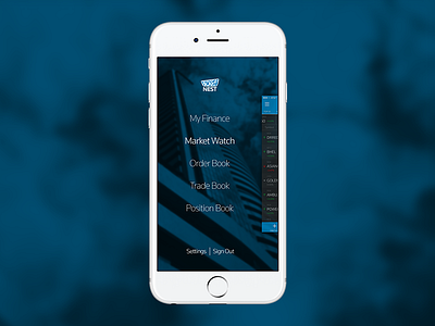 Trading App Menu ios menu trading ui