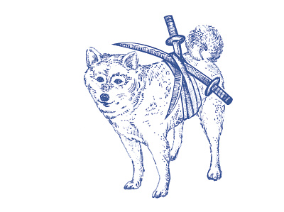 Japan dog artwork design illustration