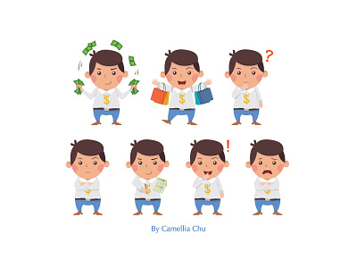 Cartoon character design cartoon character illustrator money