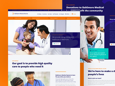 BMS Website homepage interface design orange purple teal ui ux web design website wordpress