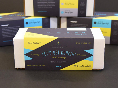 Gourmet Spices black blue clever cooking copywriting design holiday gift packaging print print design spices yellow