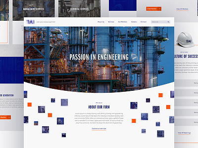 Another one bites the dust blue engineering web site homepage interface design organge ui ux web design website wordpress