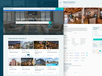 My Renters Guide Platform Launch blue green homepage interface real estate real estate platform ui ux web design website website homepage