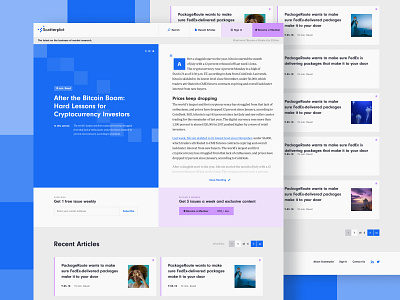 Scatterplot News Website black blue homepage magazine publication purple ui ux design user inteface web design website