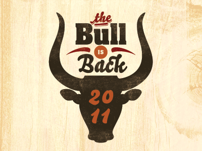 The Bull Is Back 2011 typography wood grain