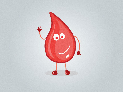 Blood drop blood character drop red smile vector
