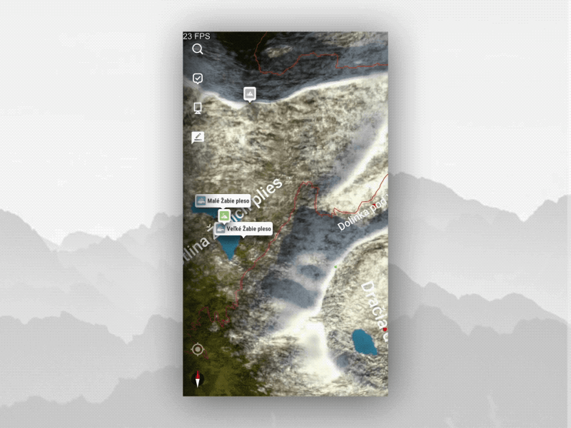 High Tatras app drawer 3d map map poi tatry unity vysoke tatry