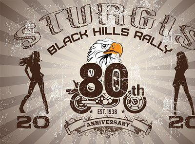 BLACK HILLS RALLY (Flag design) design vector