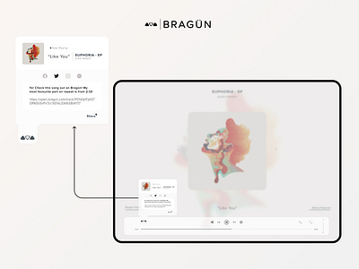 Bragün Share app design branding dailyui dailyui010 design duxedraft minimal music app uxdesign