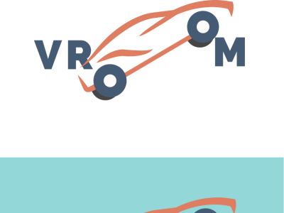 Driverless Car Logo branding design flat logo typography