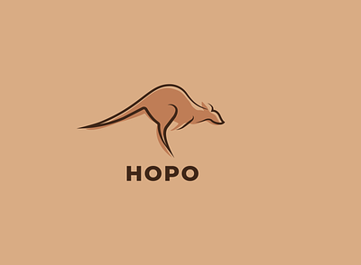 Kangaroo Logo design flat icon illustration logo minimal