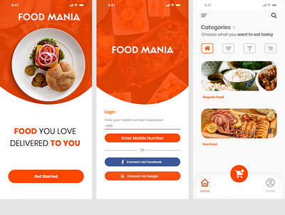 Food order & delivery App brand identity graphic design ui ux