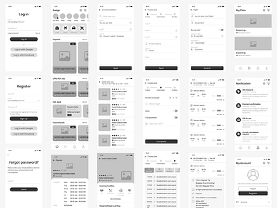 Wireframe Travel app