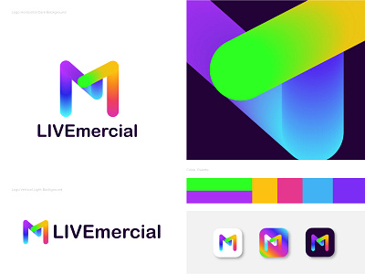 Modern M letter logo concept LIVEmercial abstract app icon blending branding colorful creative logo gfxhouse gradient identity latest letter logo lettermark logo design logo designer logo mark logotype m modern overlay vector