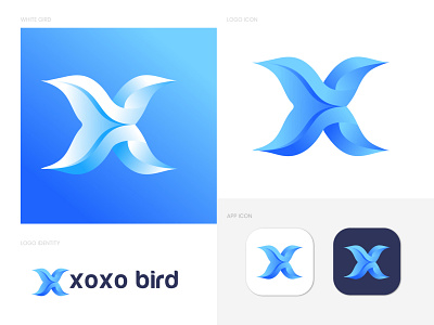 Modern abstract xoxo bird logo app brand identity branding business gradient letter logo letter logos logo design logo designer logo mark logotype modern modern letter logo design modern logo 2021 modern logo designer technology x letter logo modern logo design