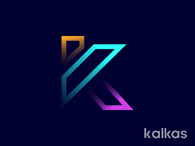 K letter logo for kalkas abstract logo app icon brand and identity branding branding agency color overlay gfxhouse gradient logo k letter logo letter mark logo design branding logo designer logodesign logotype modern