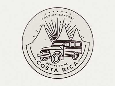The Everywhere Project - Costa Rica costa rica defender illustration jeep label land rover luggage mountains thin
