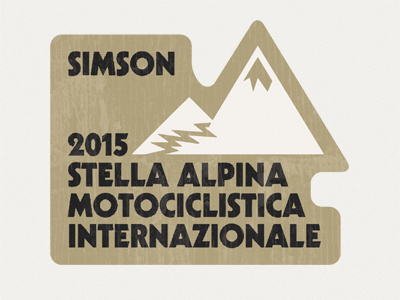 Stella Alpina Motociclistica Internazionale - Motorcycle Rallye alps batch custom display glyphs letterpress motorcycle mountain ride typography