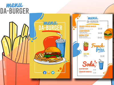 Restaurant Menu fast food menu food menu menu modern menu restaurant logo trifold menu