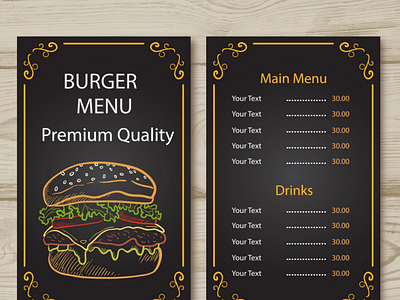 Menu Design burger burger menu menu design