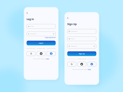 Log In and Sign Up by Hz Sign on Dribbble