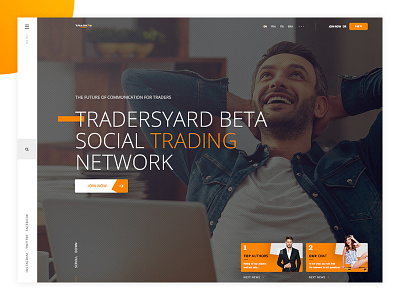 Main page of the site for exchange trade design ui web